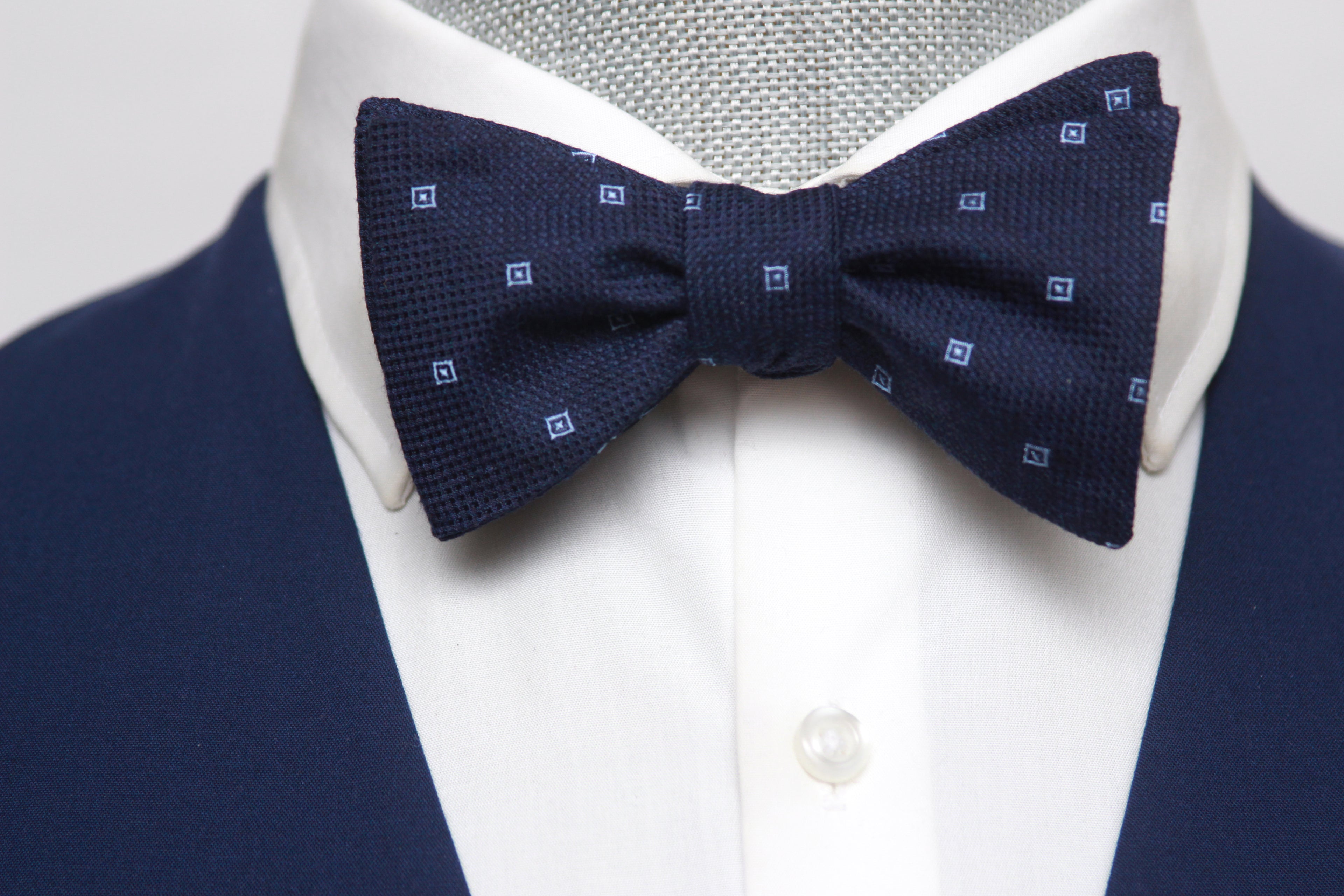 Navy Blue Self-Tie Bow Tie