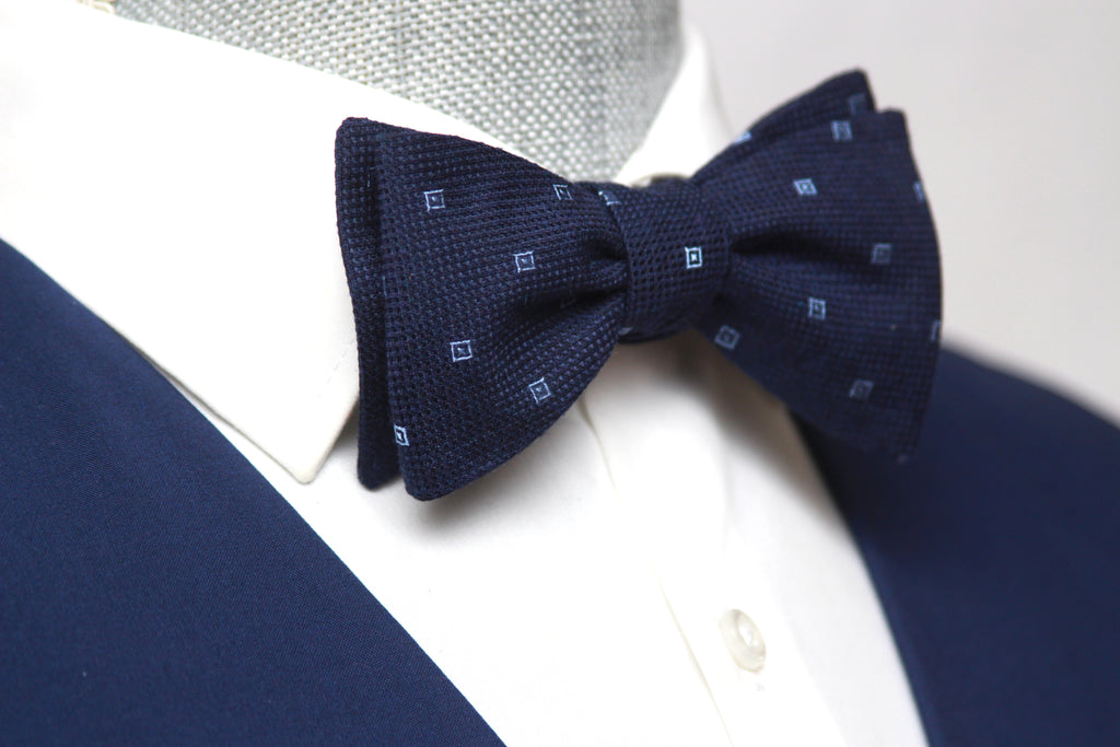 Navy Blue Self-Tie Bow Tie