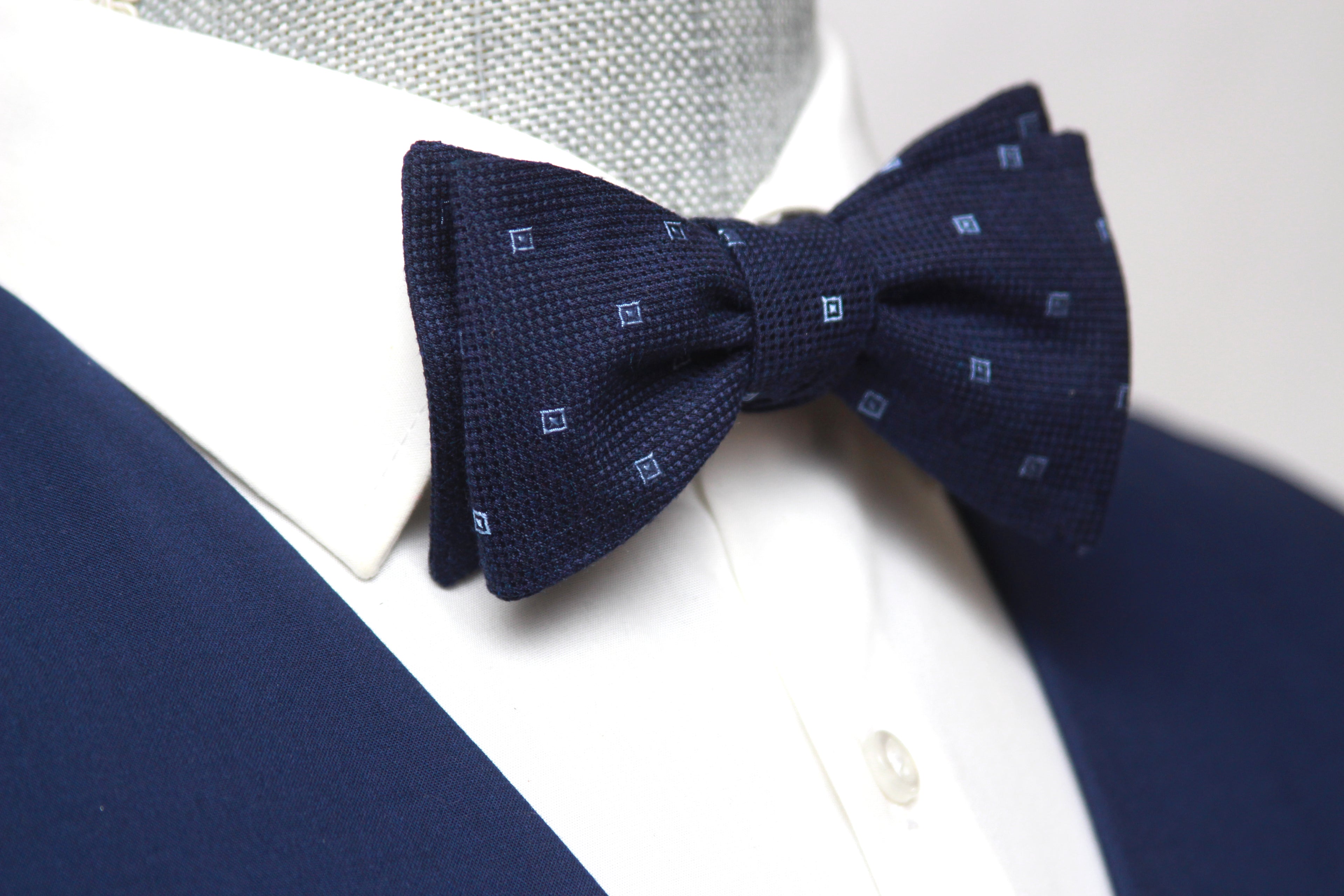 Navy Blue Self-Tie Bow Tie