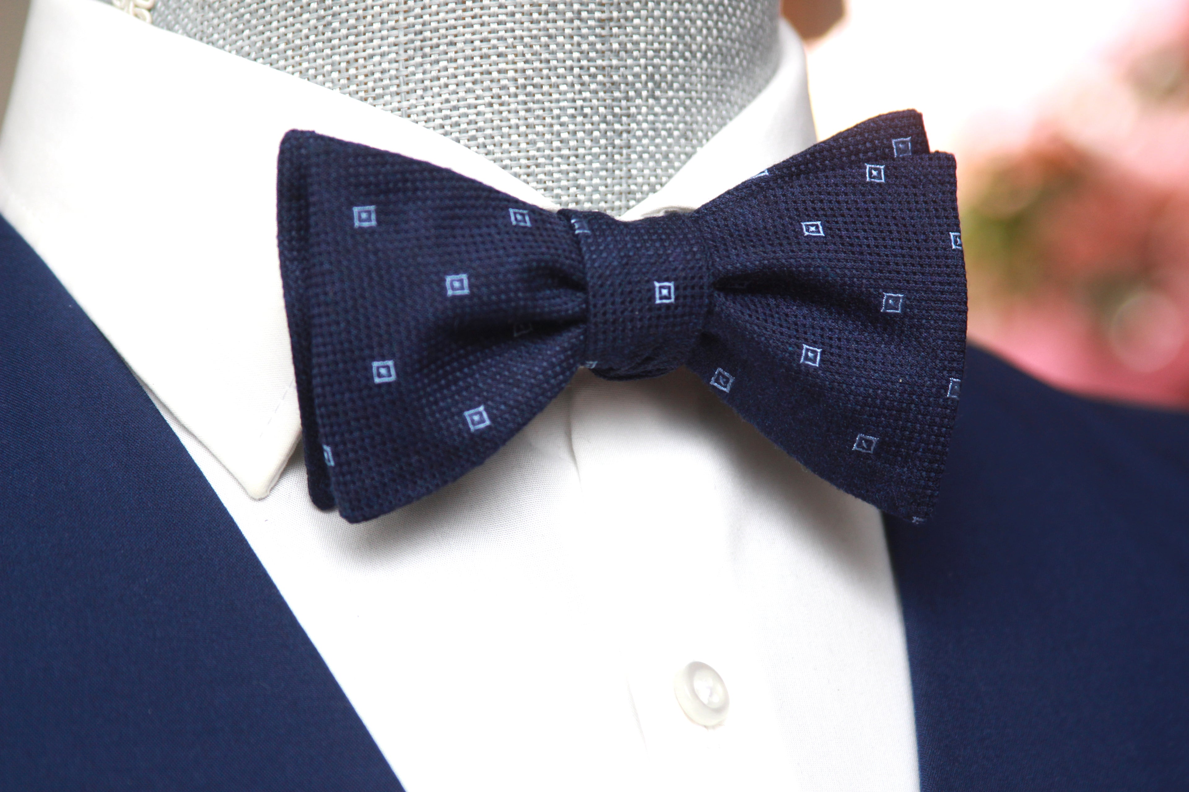 Navy Blue Self-Tie Bow Tie