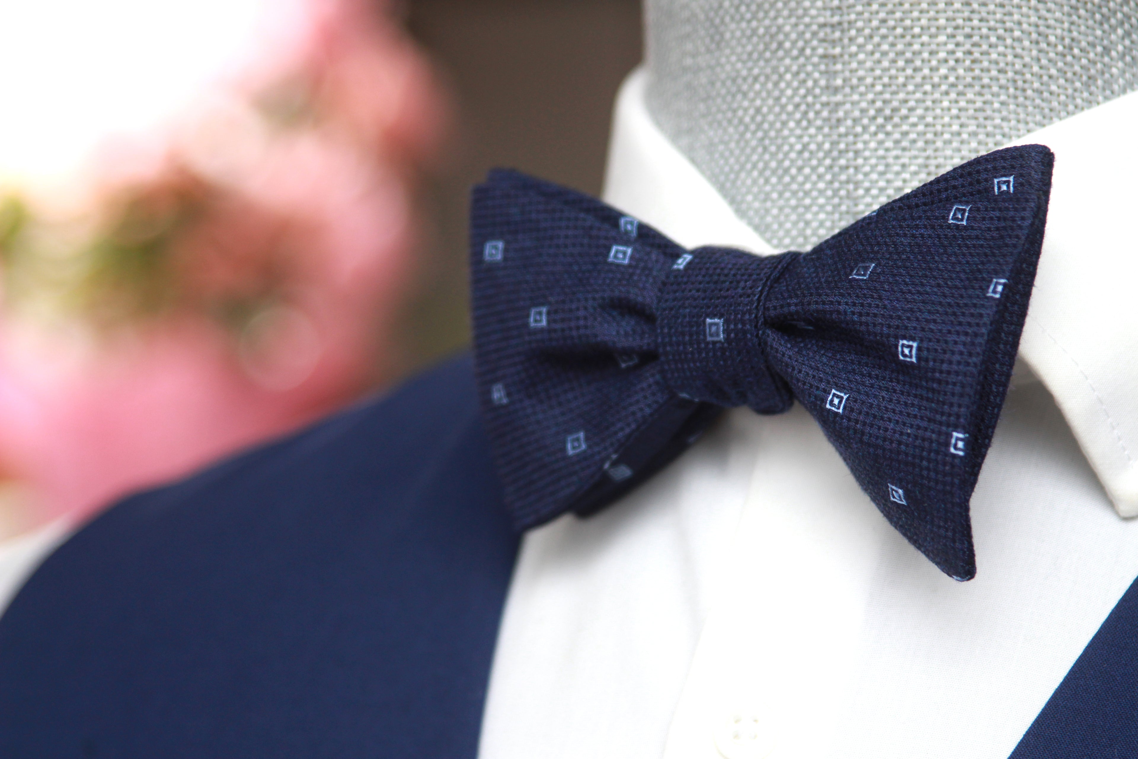 Navy Blue Self-Tie Bow Tie