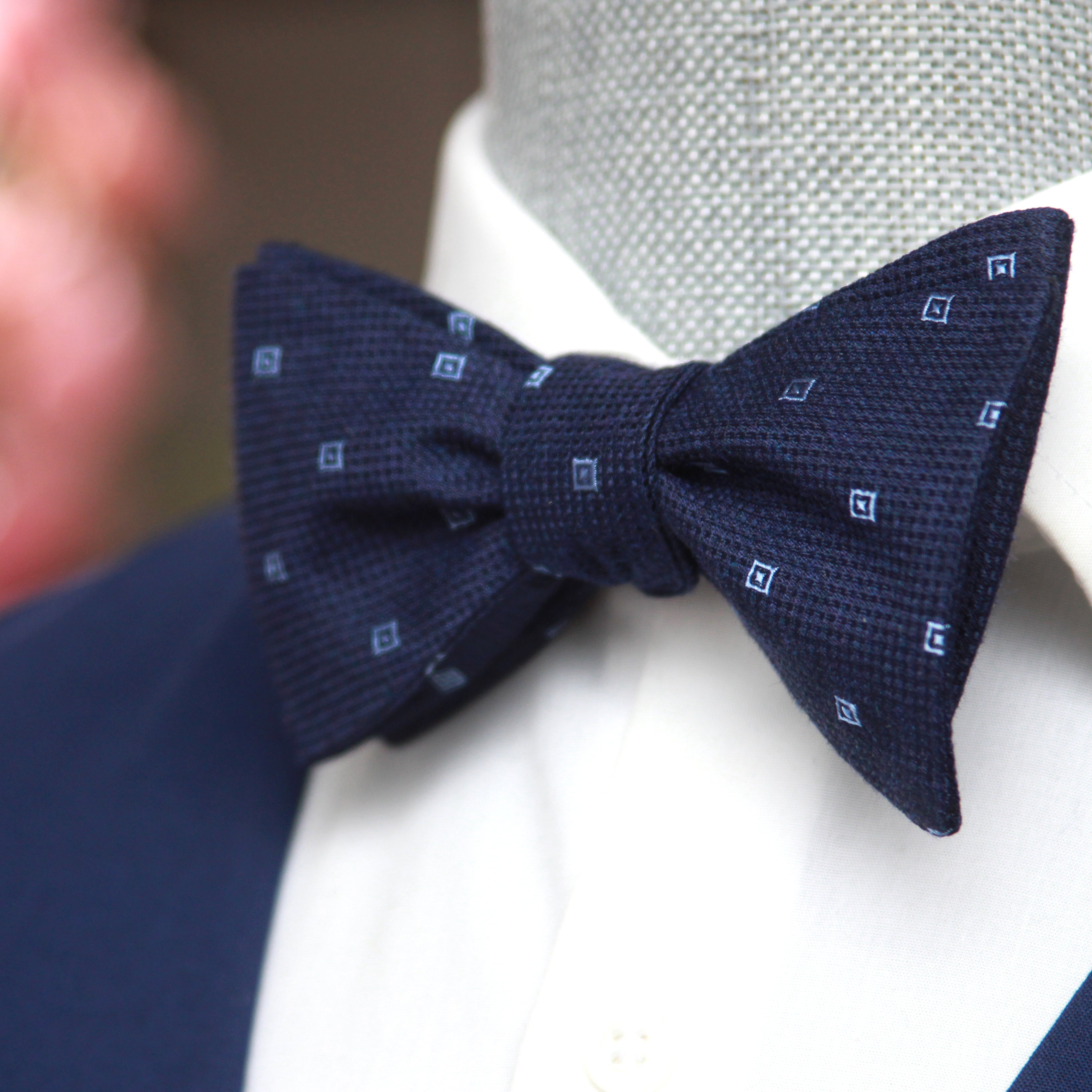 Navy Blue Self-Tie Bow Tie