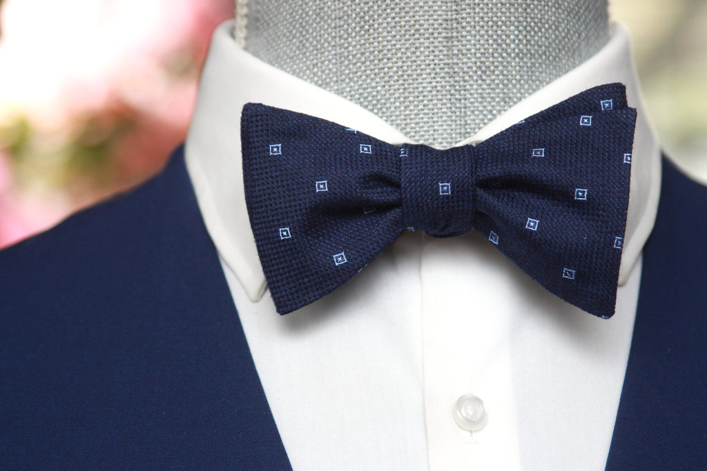 Navy Blue Self-Tie Bow Tie