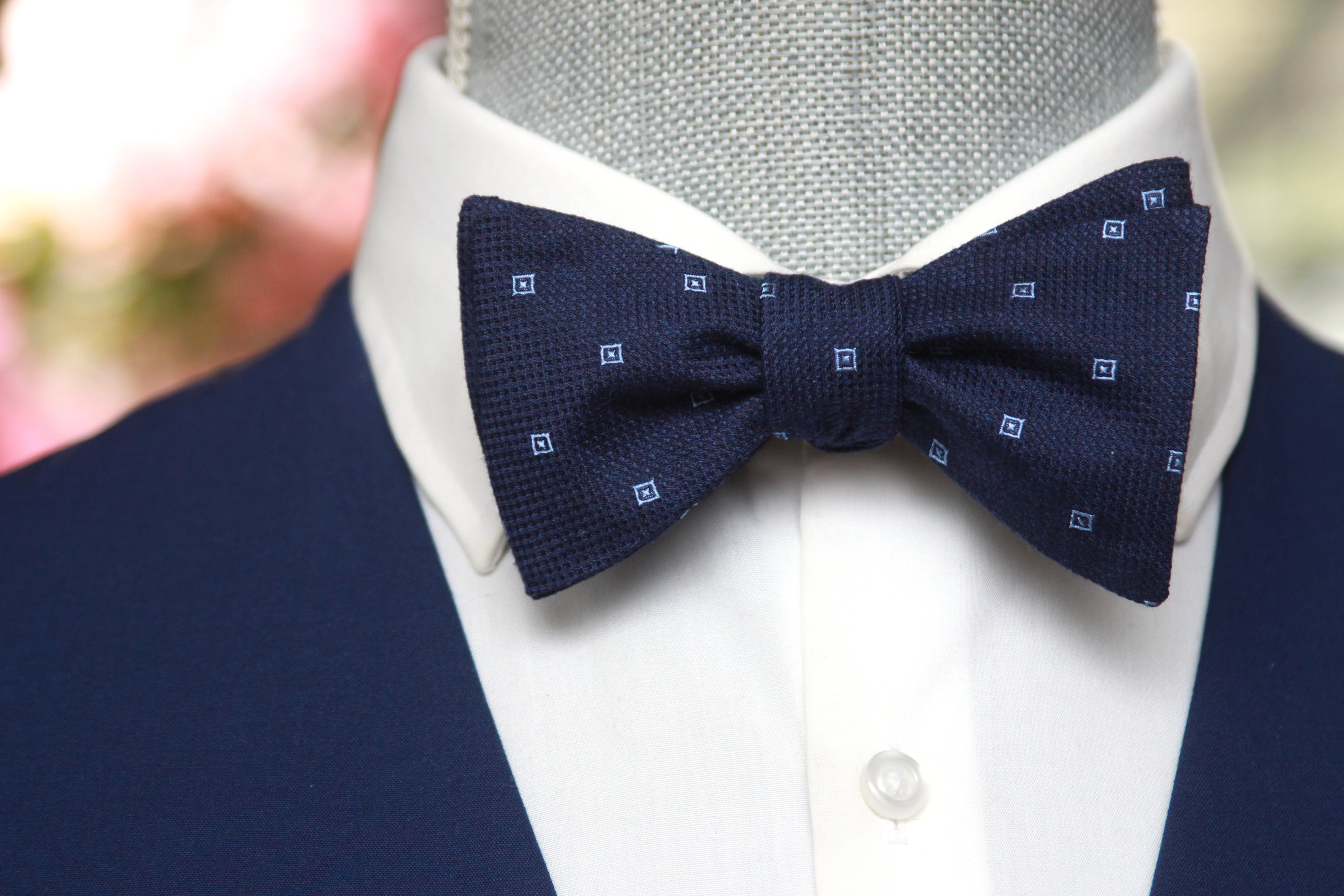 Navy Blue Self-Tie Bow Tie
