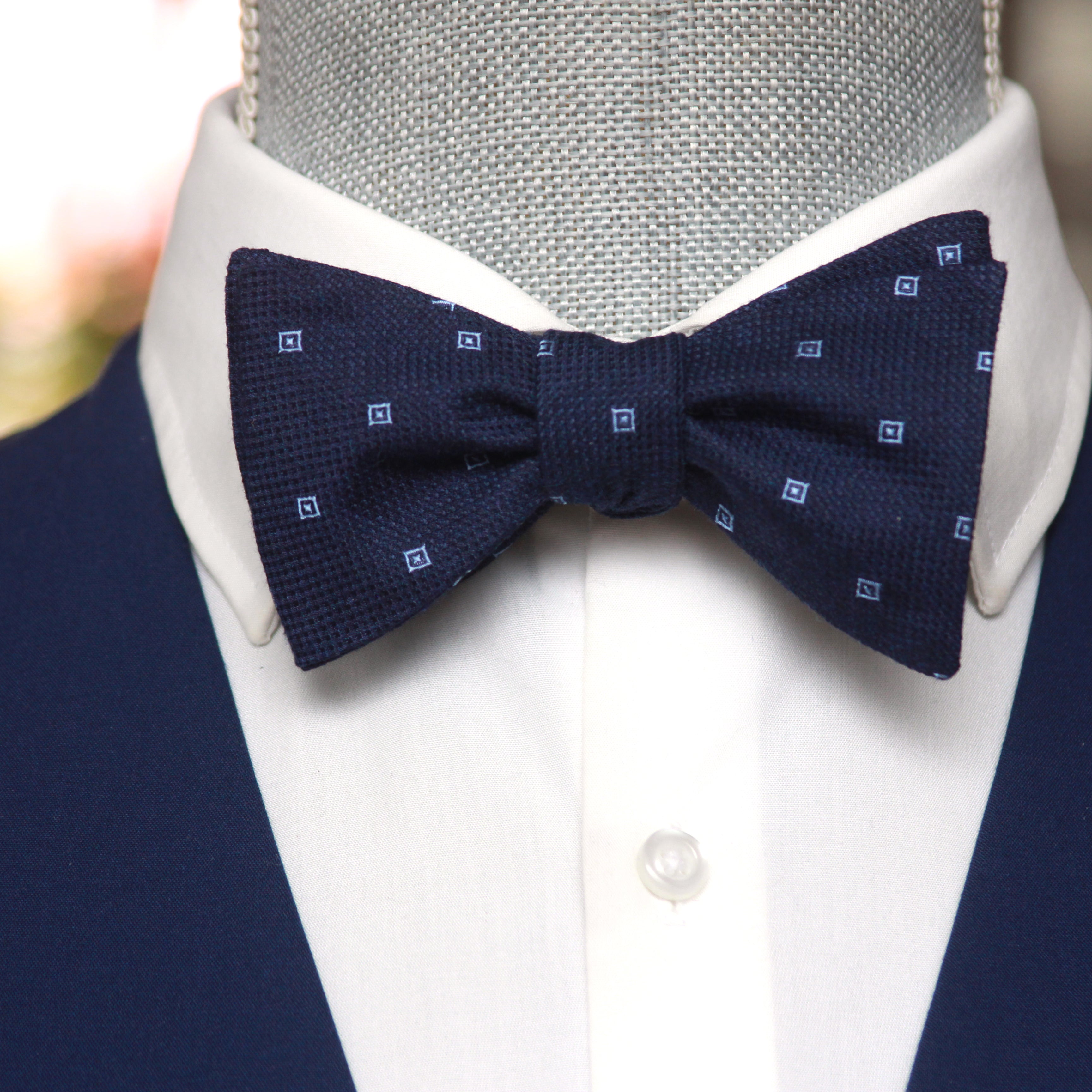 Navy Blue Self-Tie Bow Tie