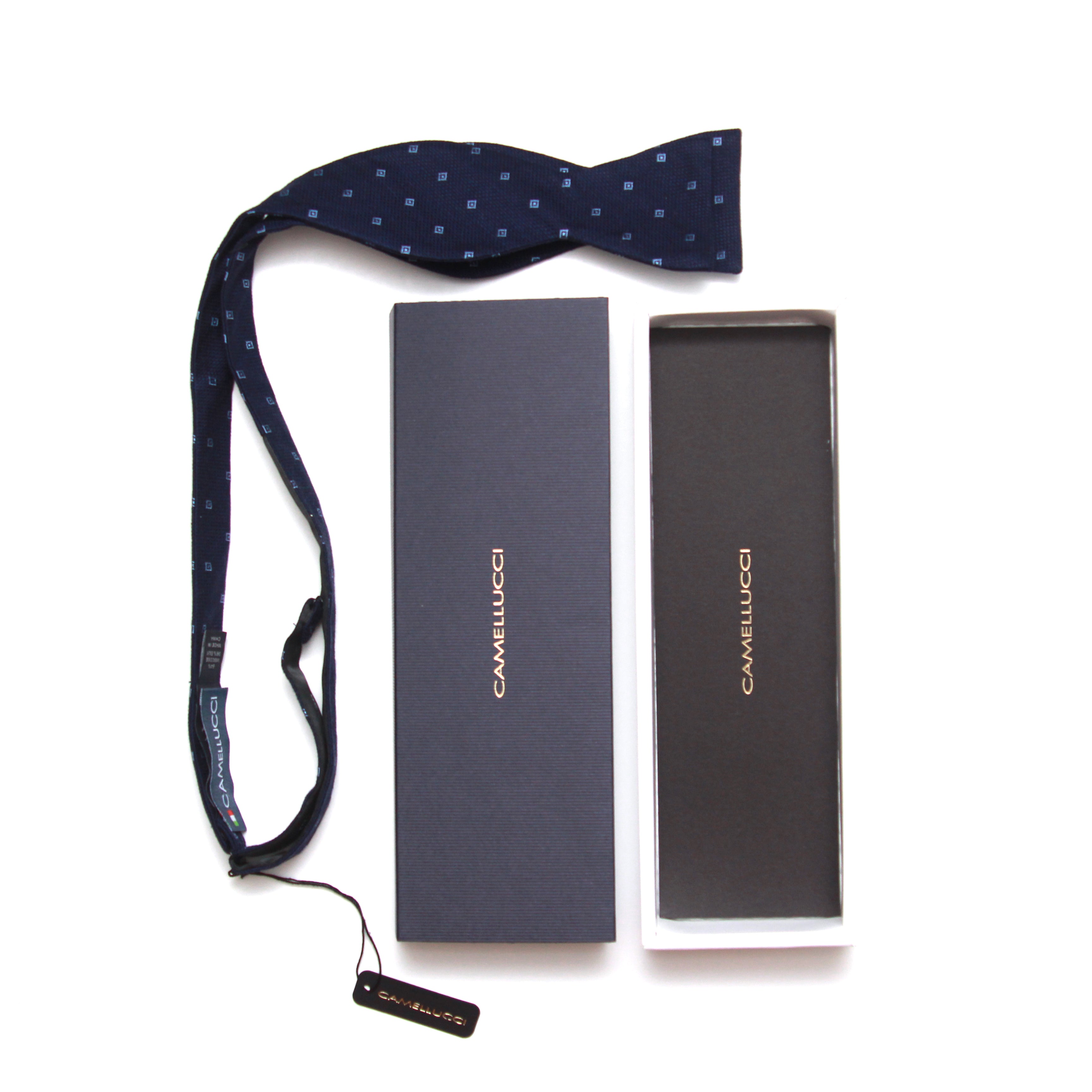 Navy Blue Self-Tie Bow Tie