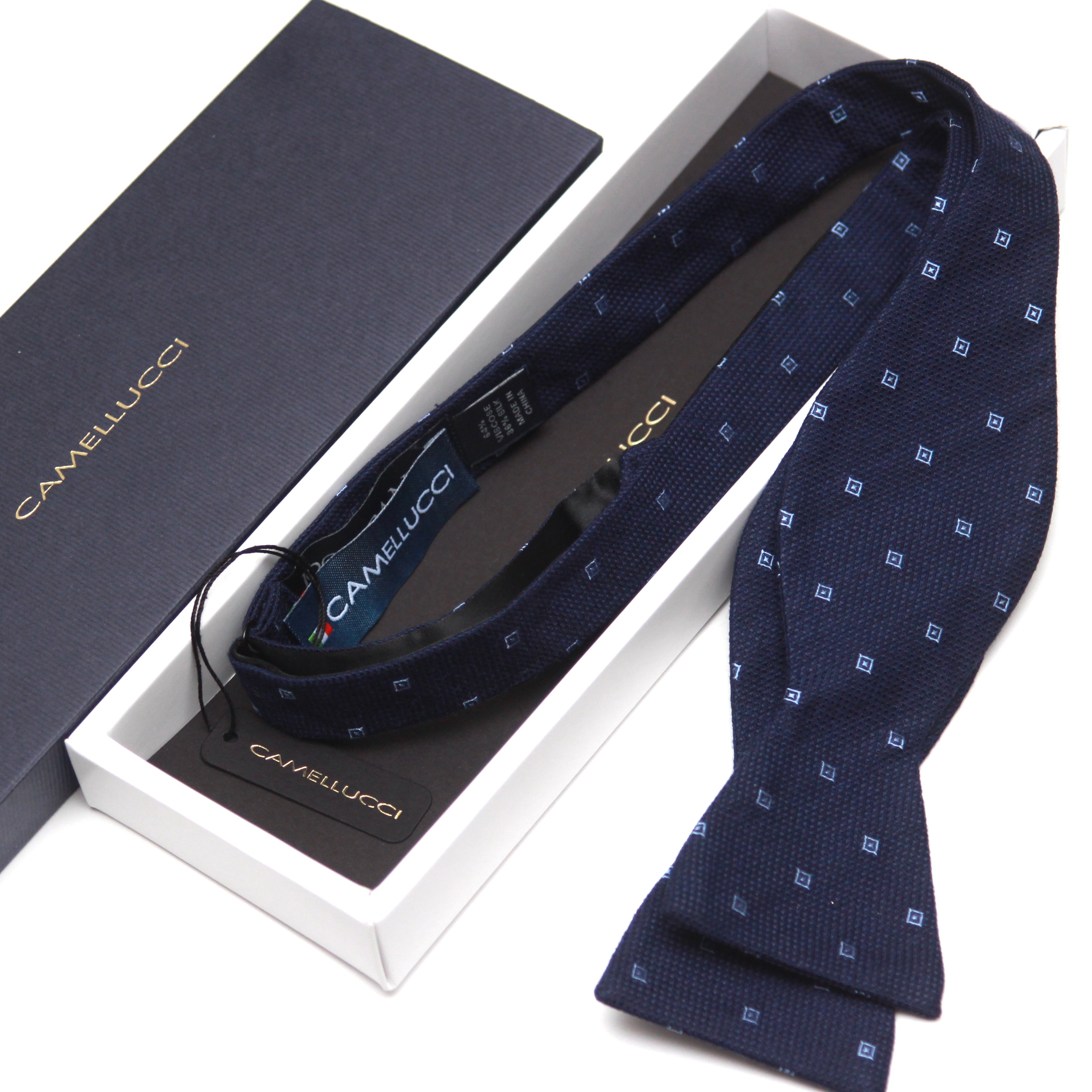 Navy Blue Self-Tie Bow Tie