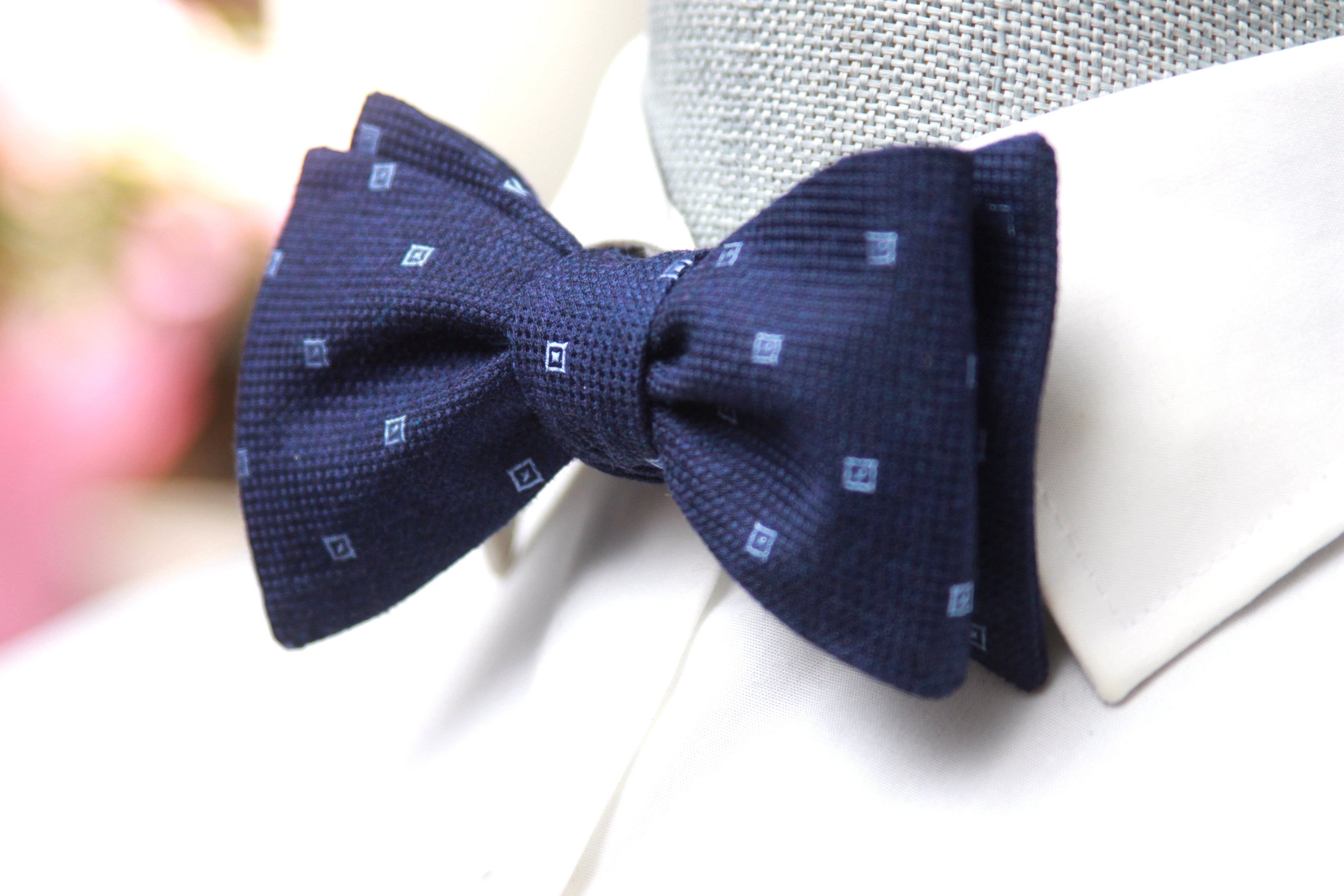 Navy Blue Self-Tie Bow Tie