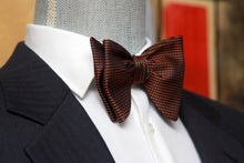 Load image into Gallery viewer, Big Butterfly Orange Black Ornament Silk Bow Tie
