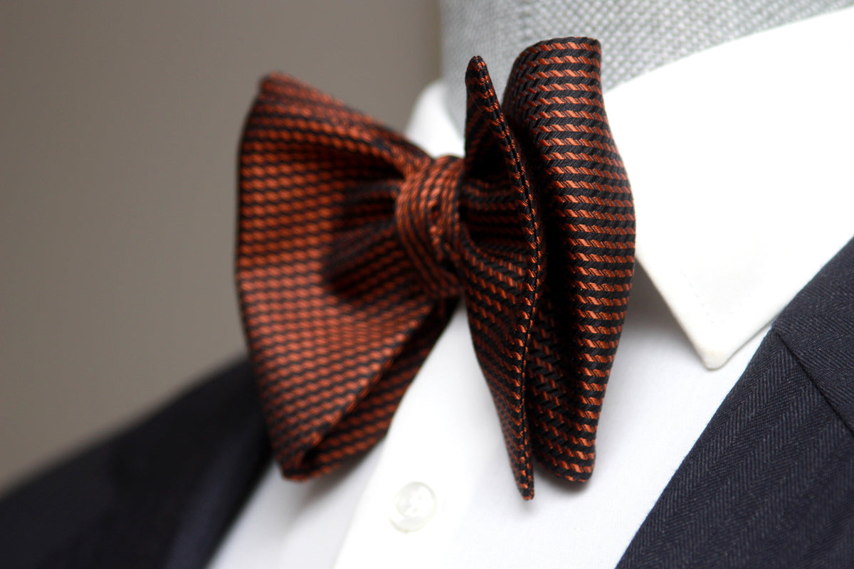 Orange Black Ornament Big Butterfly Bow tie | Camellucci