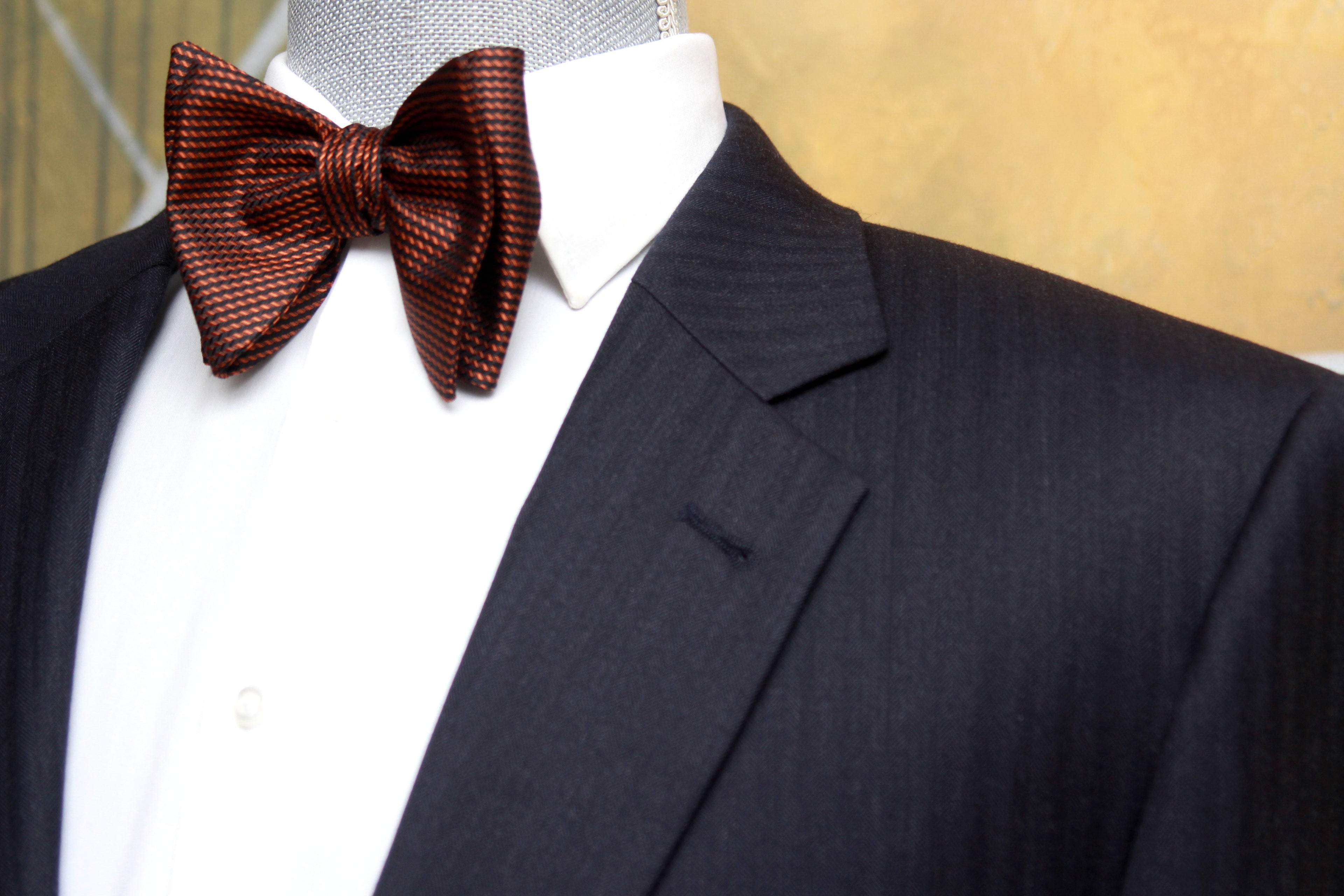 Orange Black Ornament Big Butterfly Bow tie | Camellucci