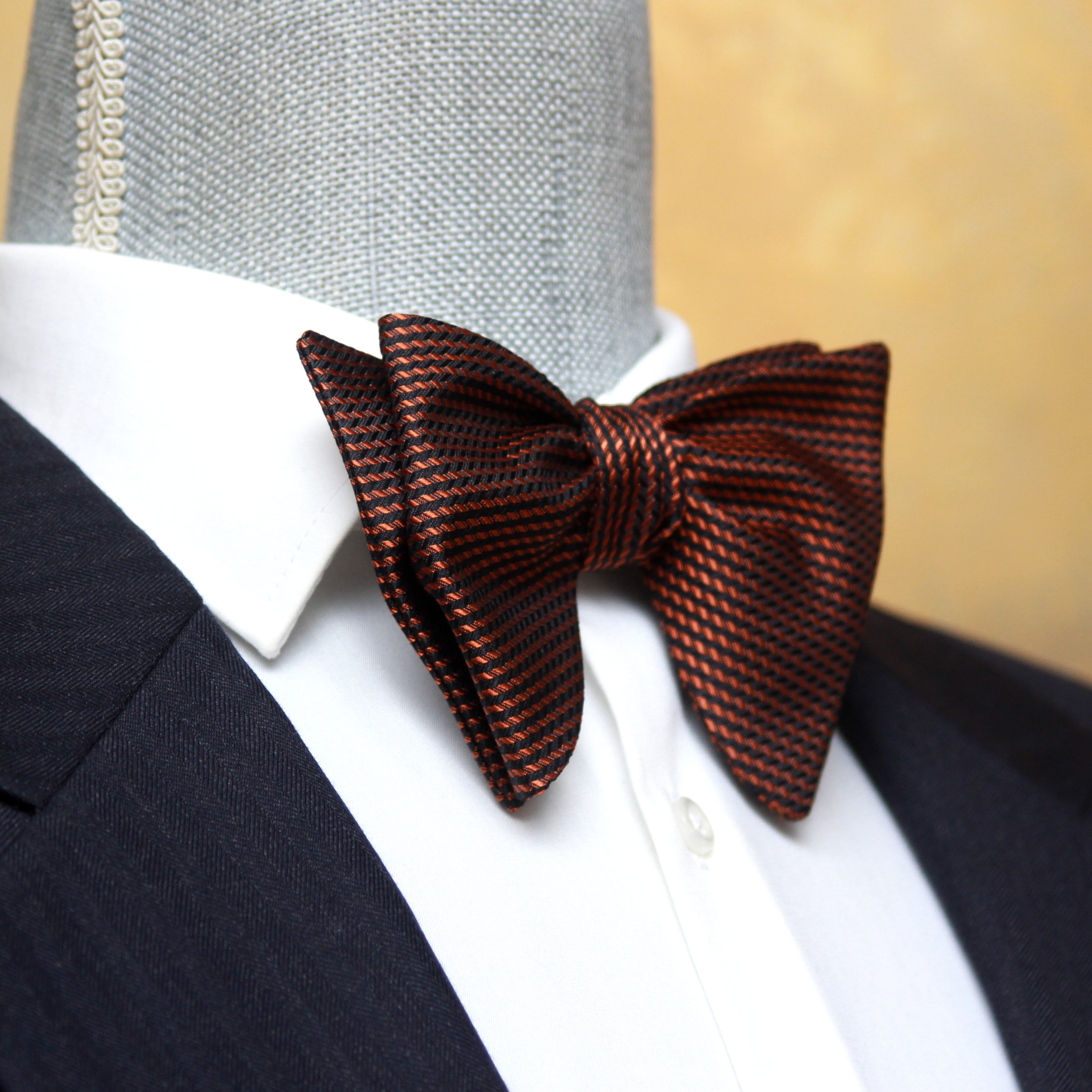 Orange Black Ornament Big Butterfly Bow tie | Camellucci