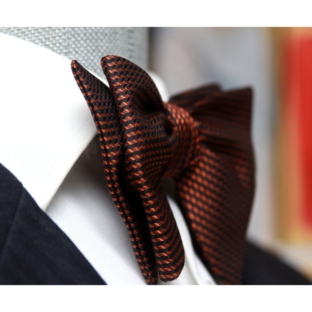 Orange Black Ornament Big Butterfly Bow tie | Camellucci