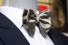 Load image into Gallery viewer, Big Butterfly Grey Silver Silk Bow Tie
