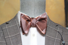 Load image into Gallery viewer, Big Butterfly Orange Mauve Plaid Silk Bow Tie
