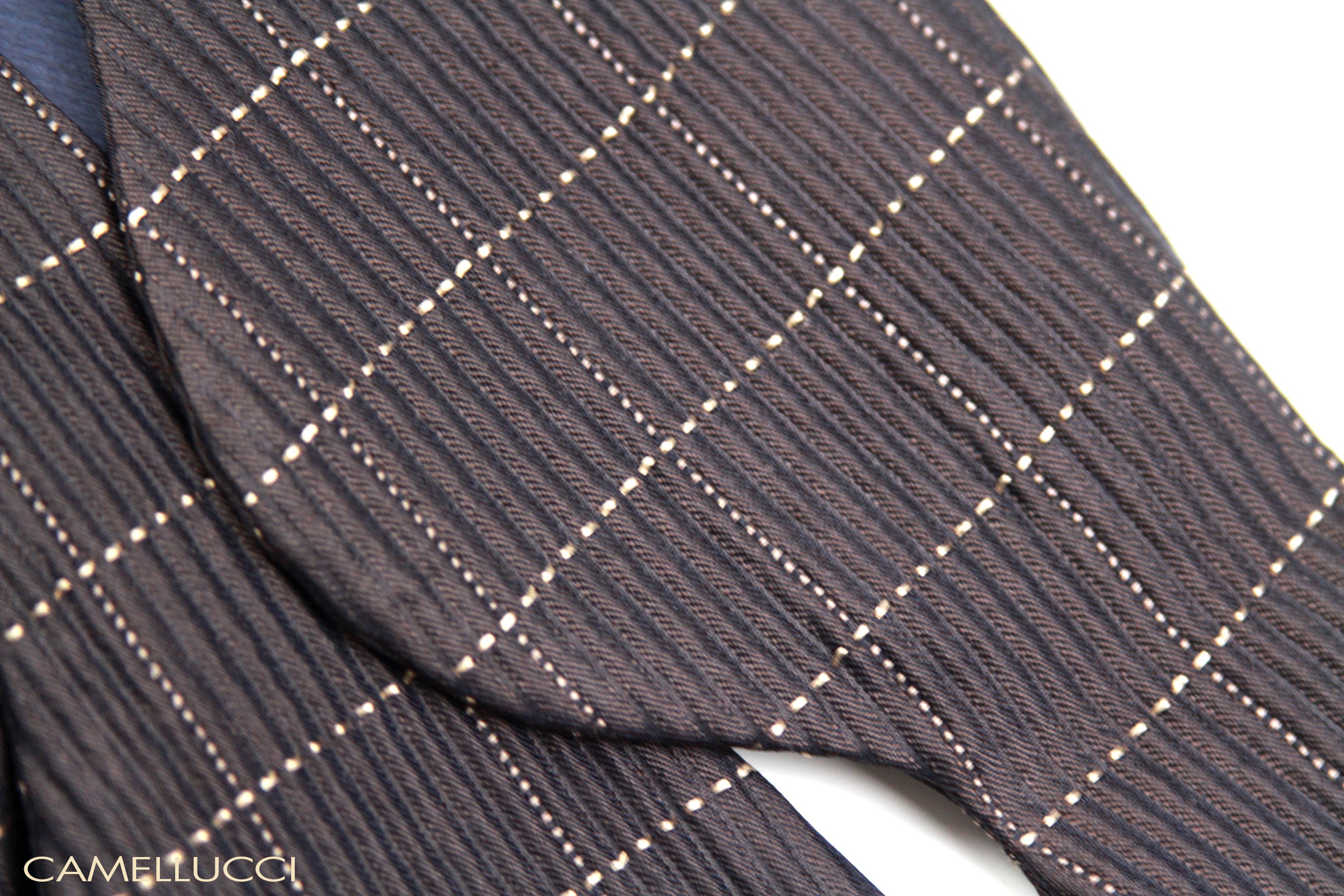Men's Large Silk Bow Tie Brown Textured