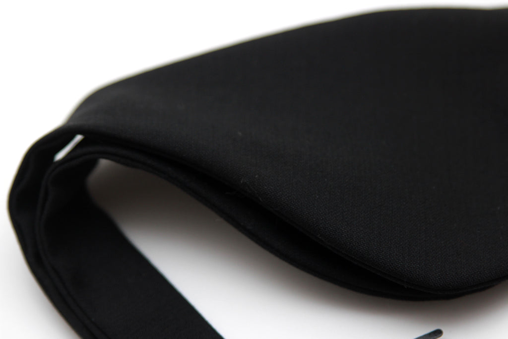 Large Black Wool Bow Tie Self-tied
