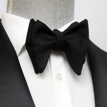 Load image into Gallery viewer, Large Black Wool Bow Tie
