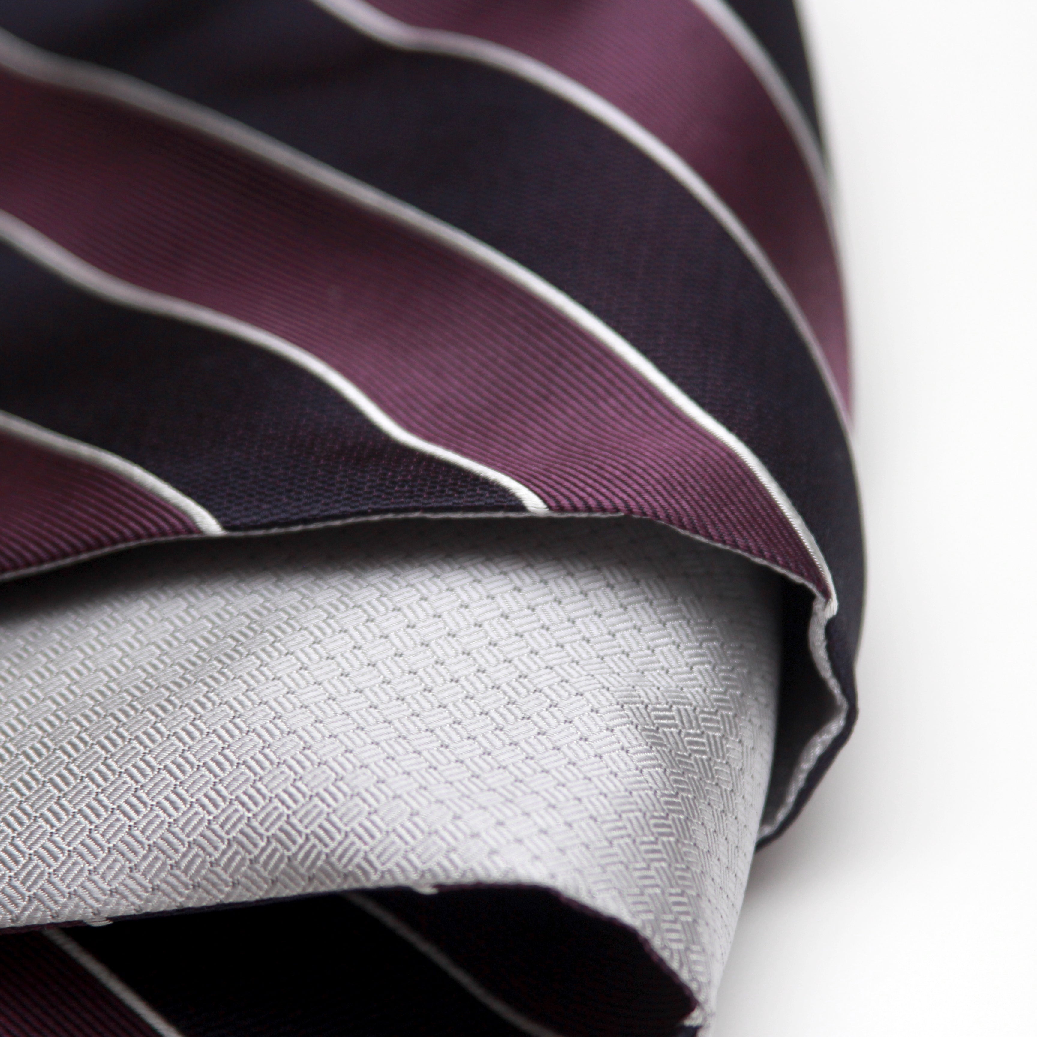 Silk Men's Ascot Grey silver purple lilac striped SKU: A216
