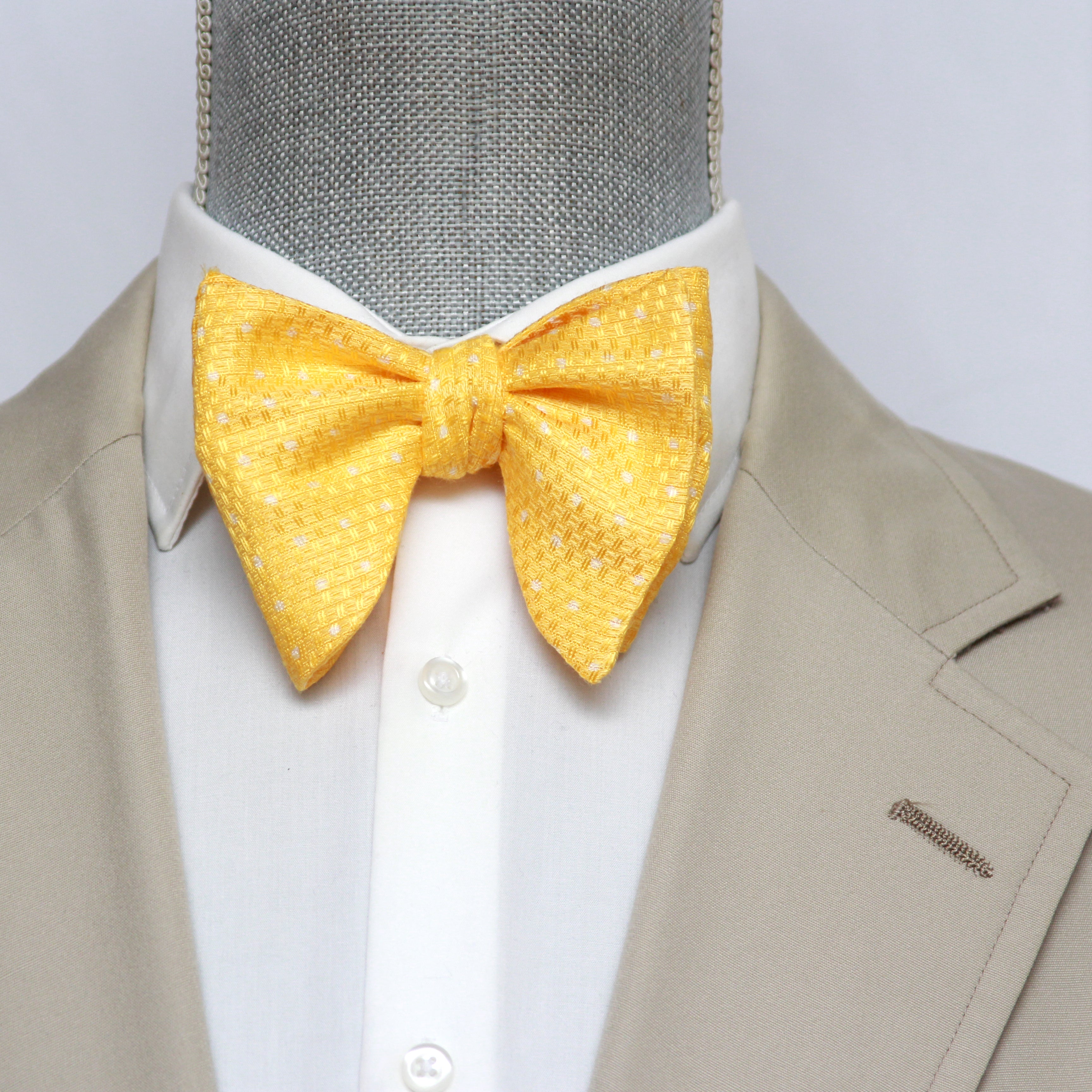 Yellow Polka Dot Big Butterfly Bow tie