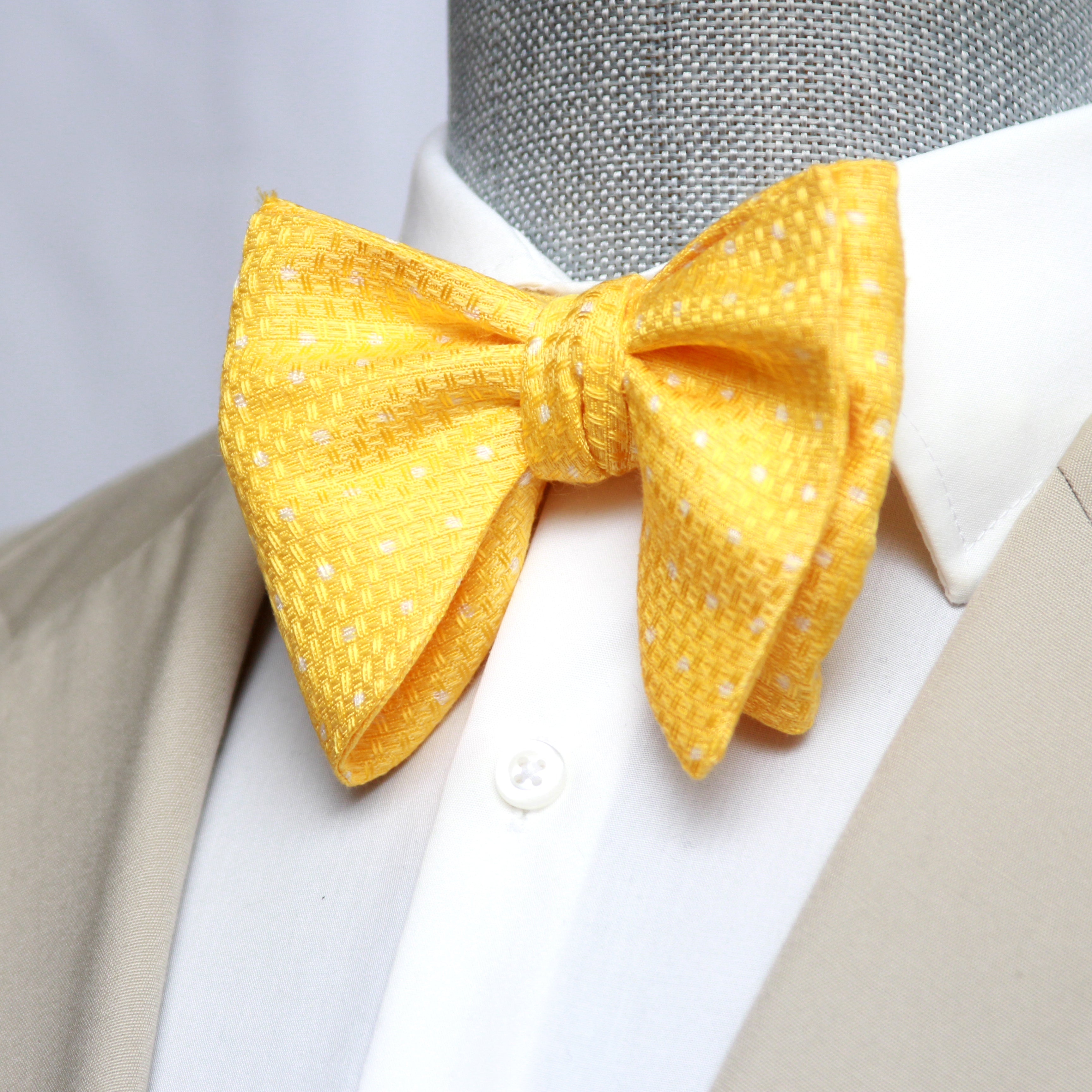 Yellow Polka Dot Big Butterfly Bow tie