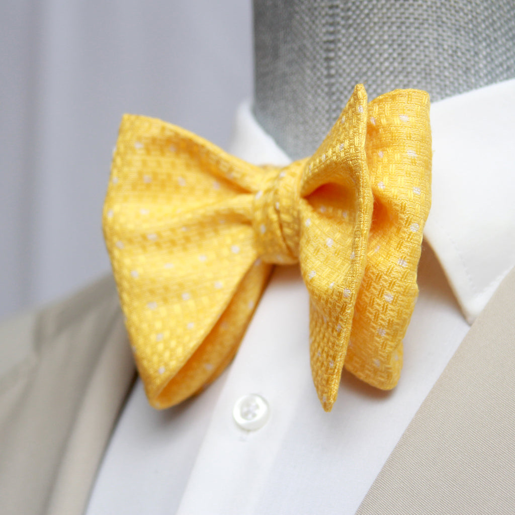 Yellow Polka Dot Big Butterfly Bow tie