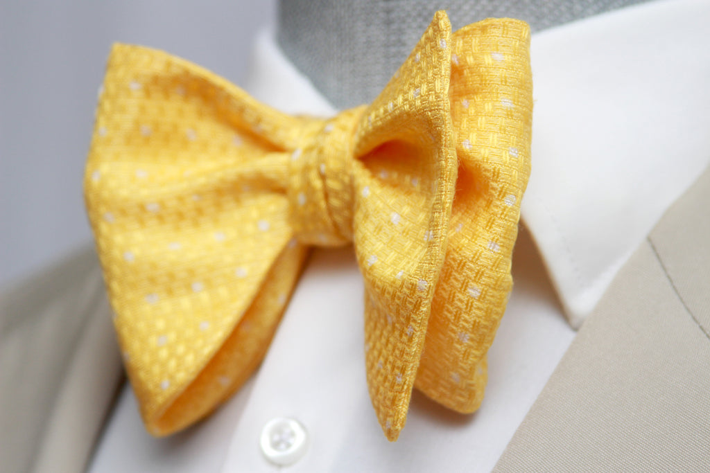 Yellow Polka Dot Big Butterfly Bow tie