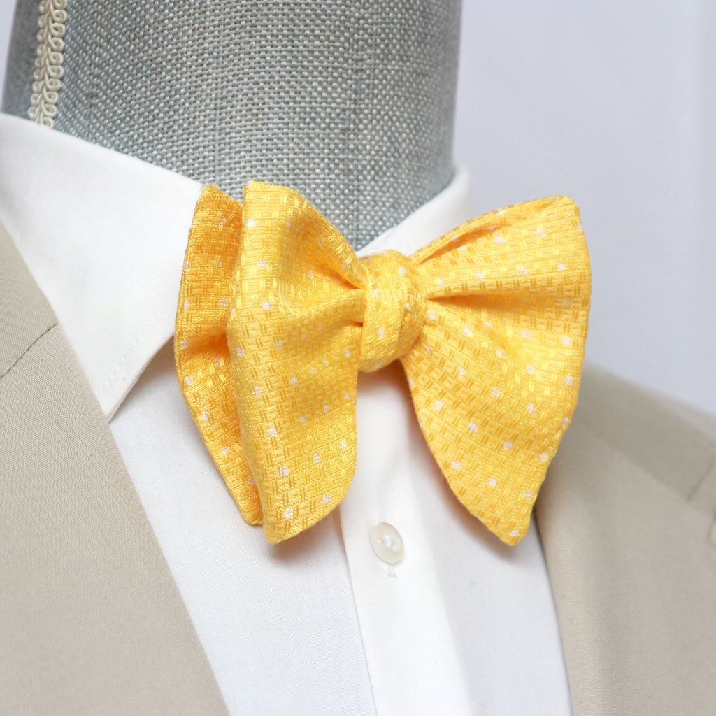 Yellow Polka Dot Big Butterfly Bow tie