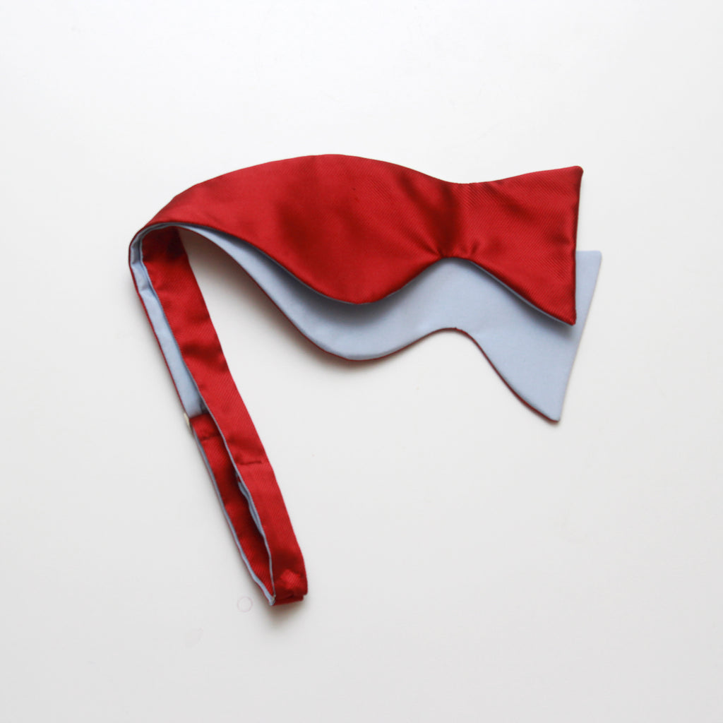 Large Red Blue Reversible Bow Tie