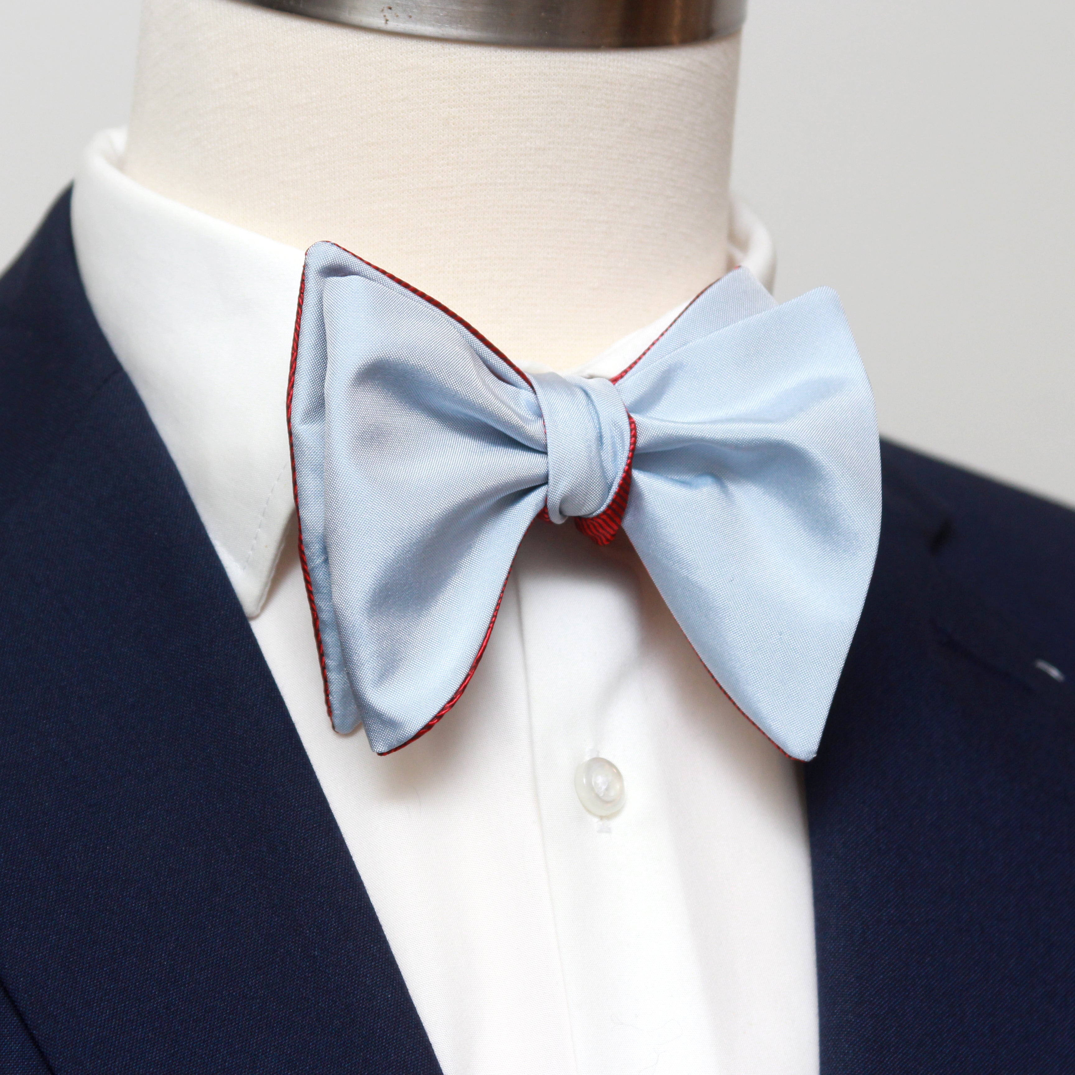 Large Red Blue Reversible Bow Tie