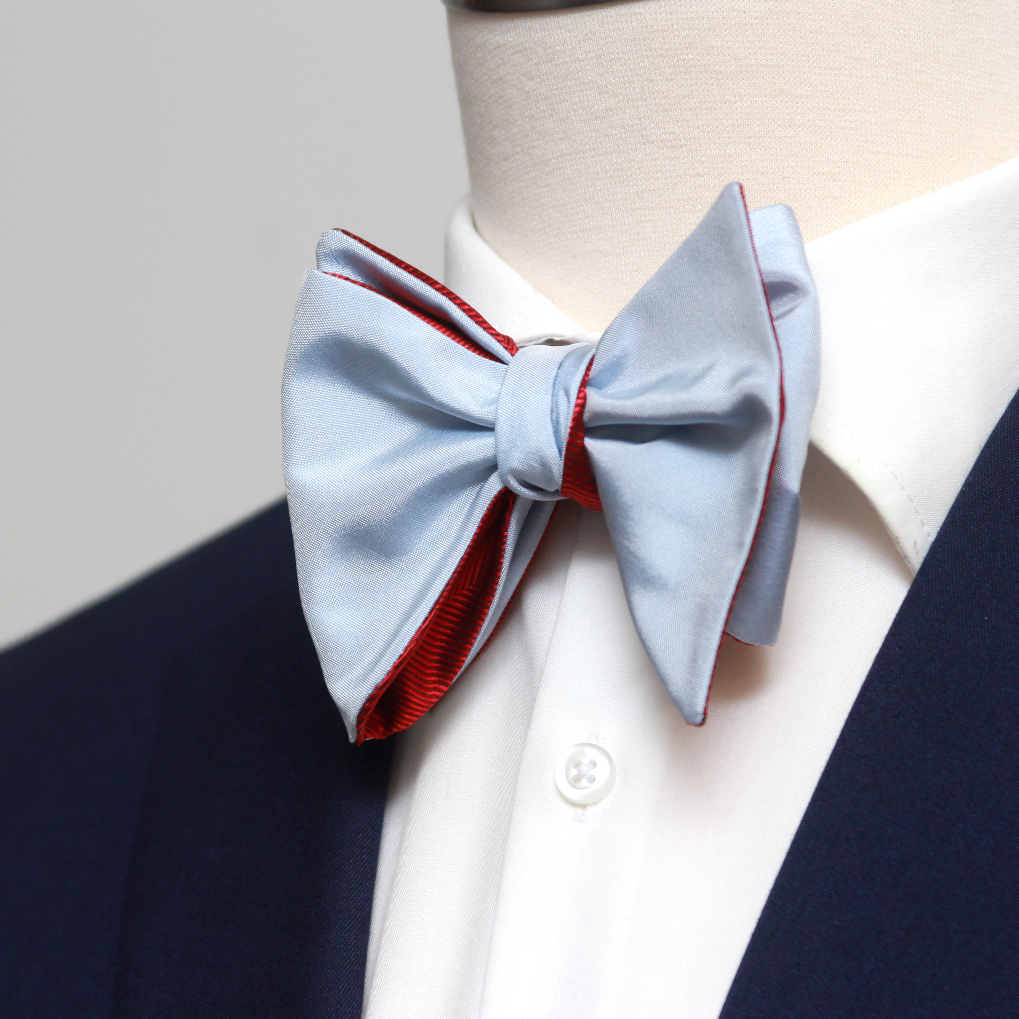 Large Red Blue Reversible Bow Tie