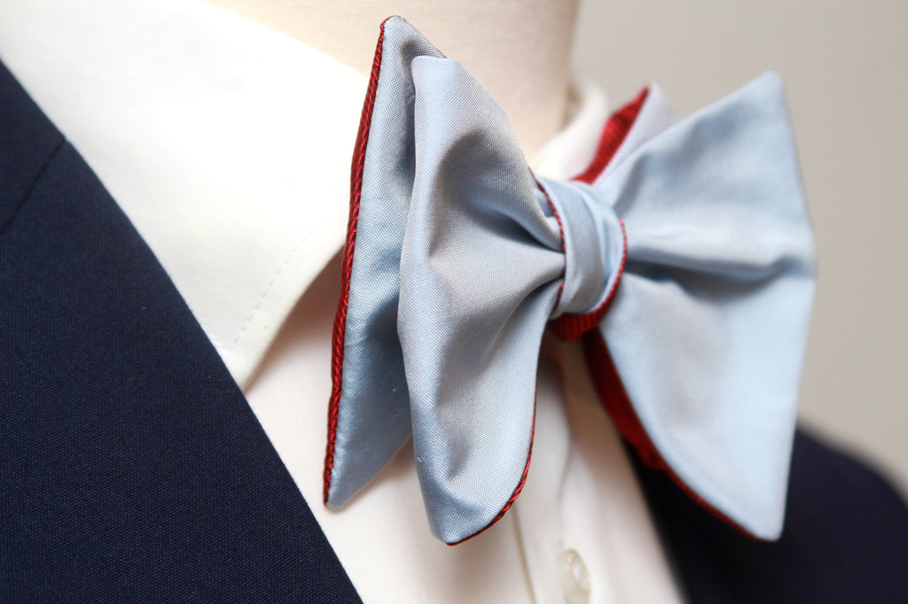 Large Red Blue Reversible Bow Tie