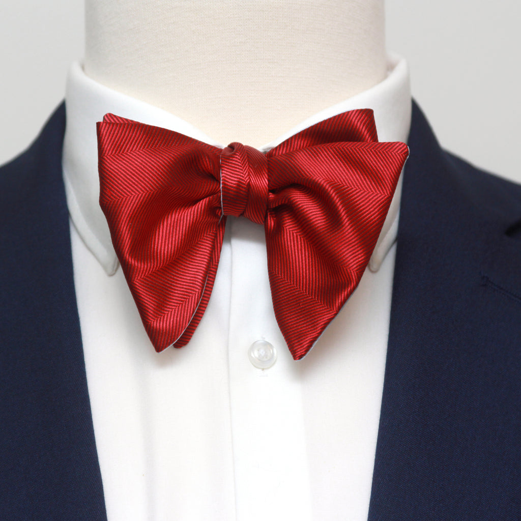 Large Red Blue Reversible Bow Tie