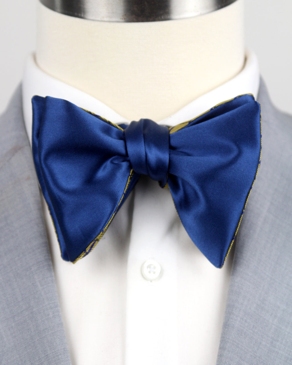 Mustard Blue Big Butterfly Bow tie