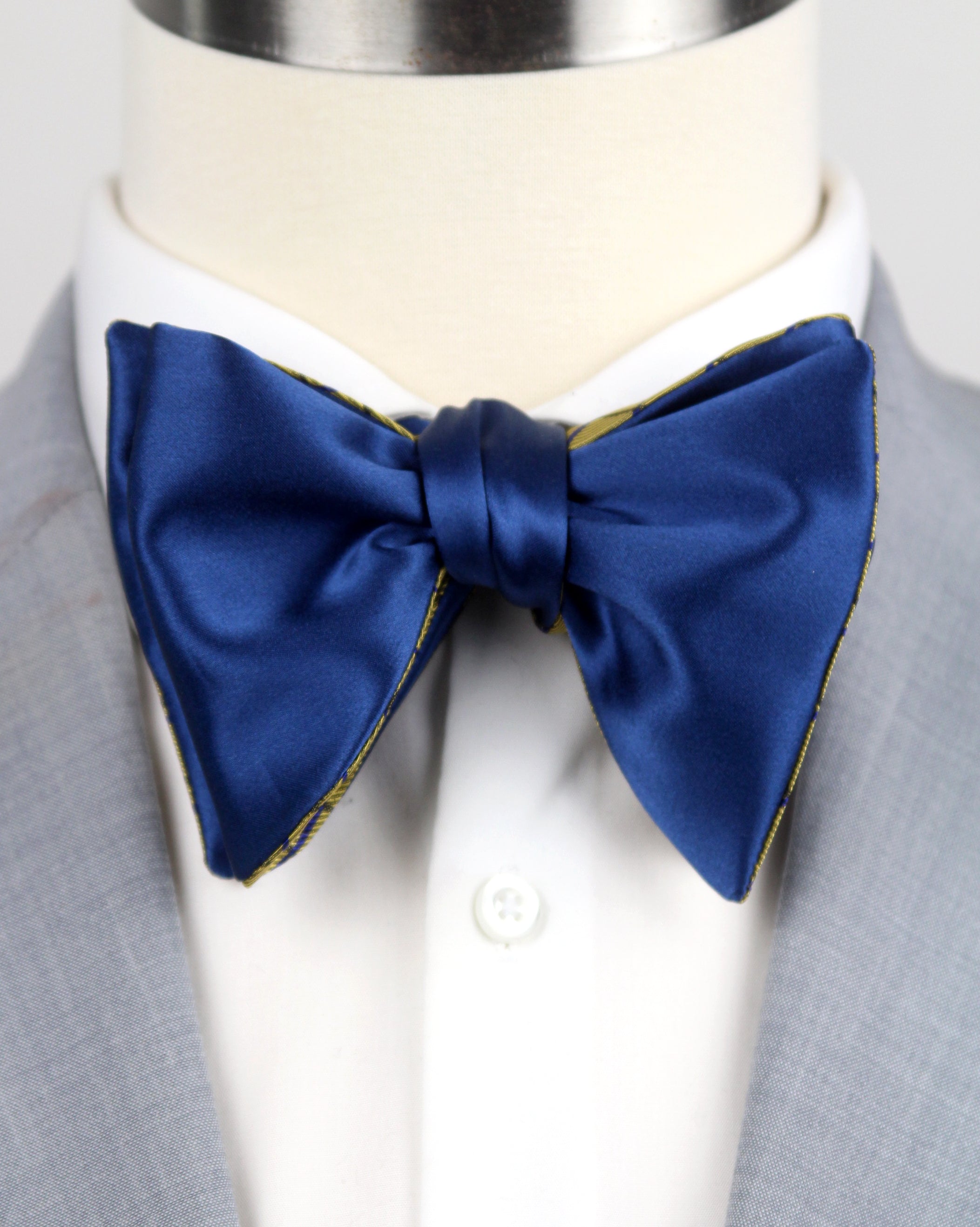 Mustard Blue Big Butterfly Bow tie