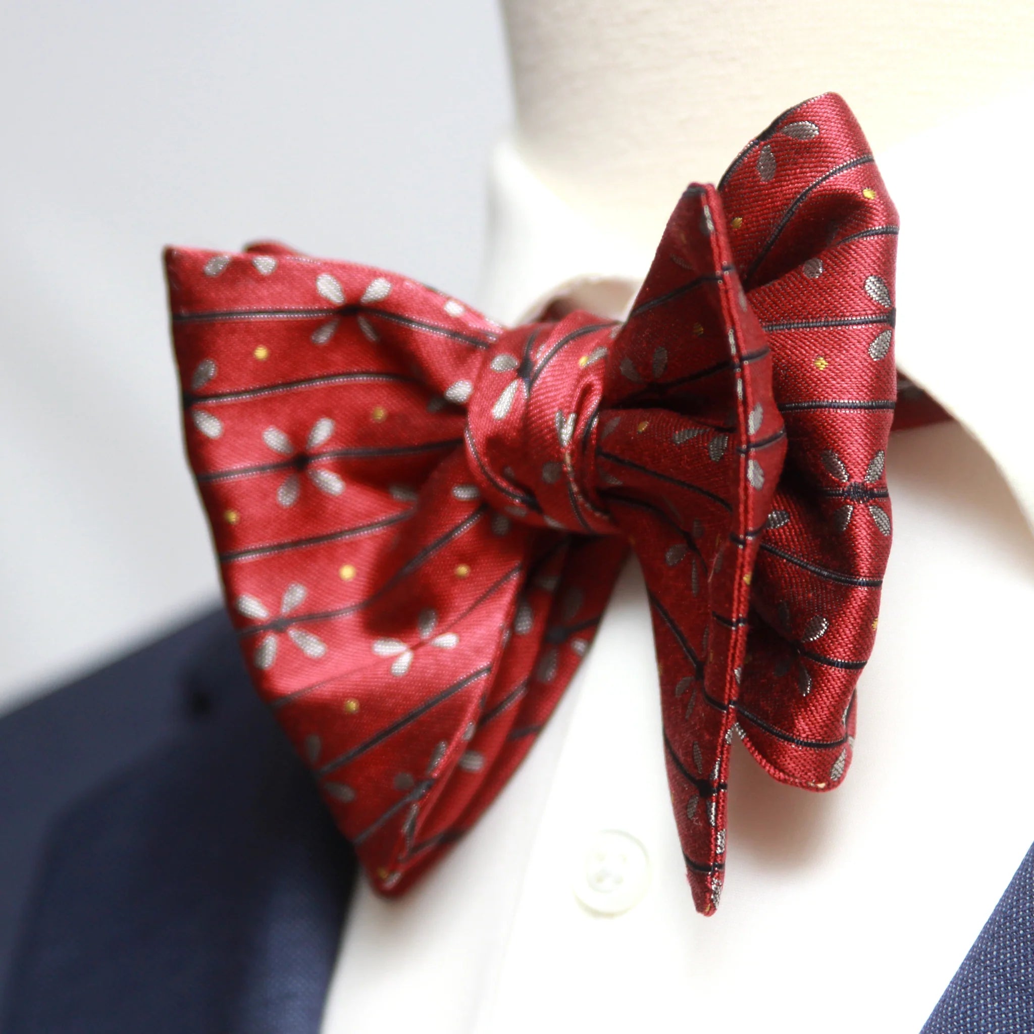 Large Self-tied Red Bow Tie