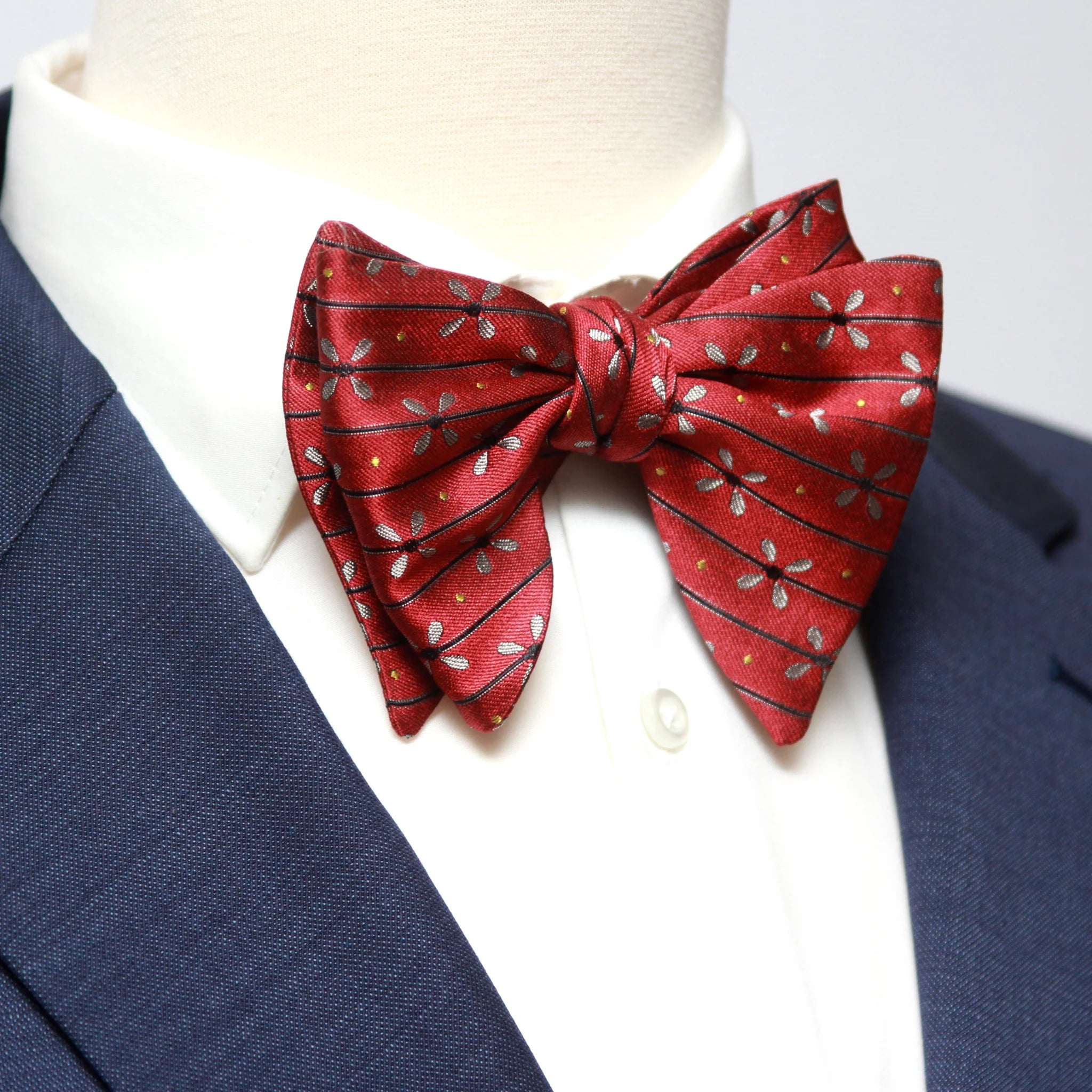 Large Self-tied Red Bow Tie