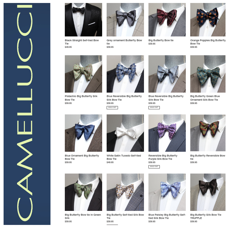 Men's Large Silk Bow Tie