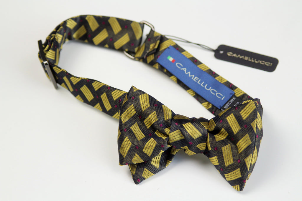 Silk Men's Bow Tie Gold Ornament