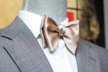 Load image into Gallery viewer, Small Butterfly Beige Silk Bow Tie
