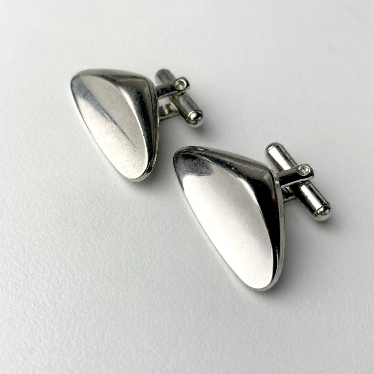 Vintage Antique Abstract Triangle Metal Cufflinks