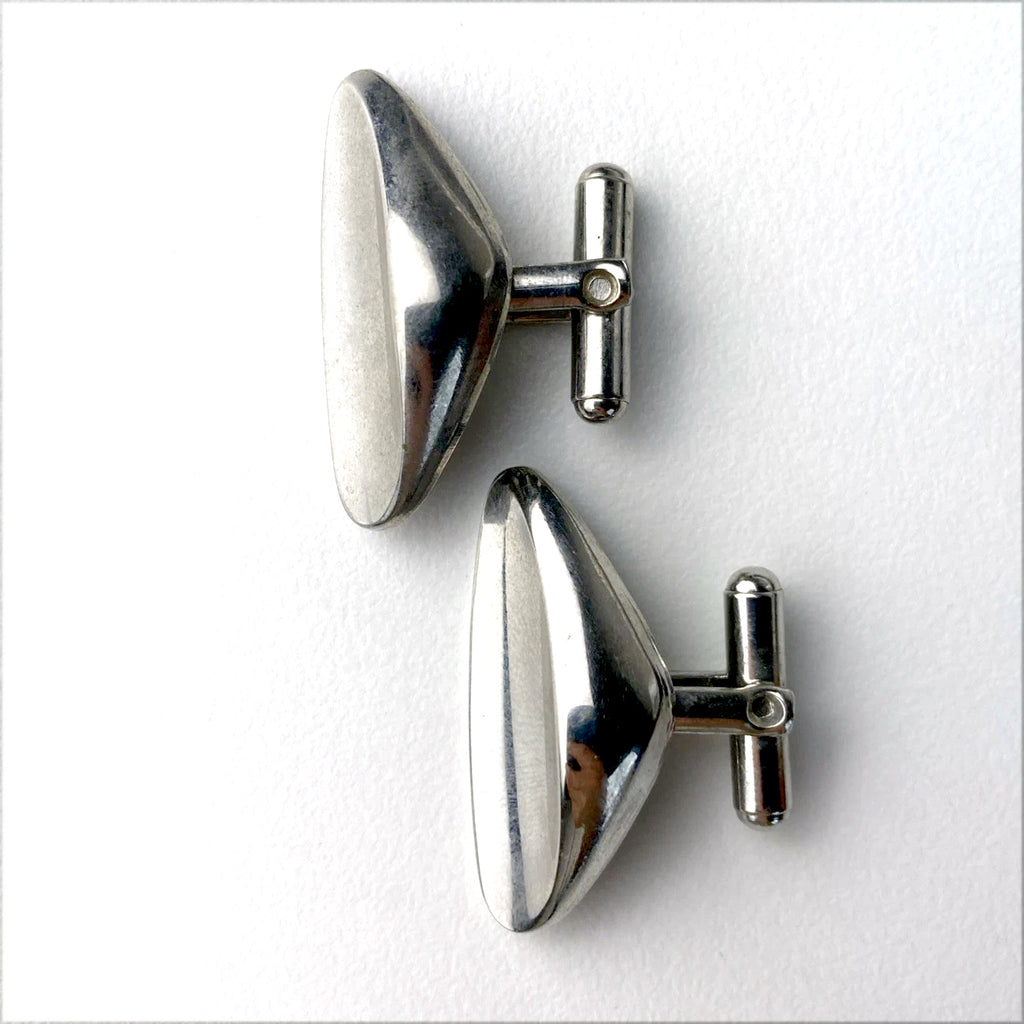 Vintage Antique Abstract Triangle Metal Cufflinks