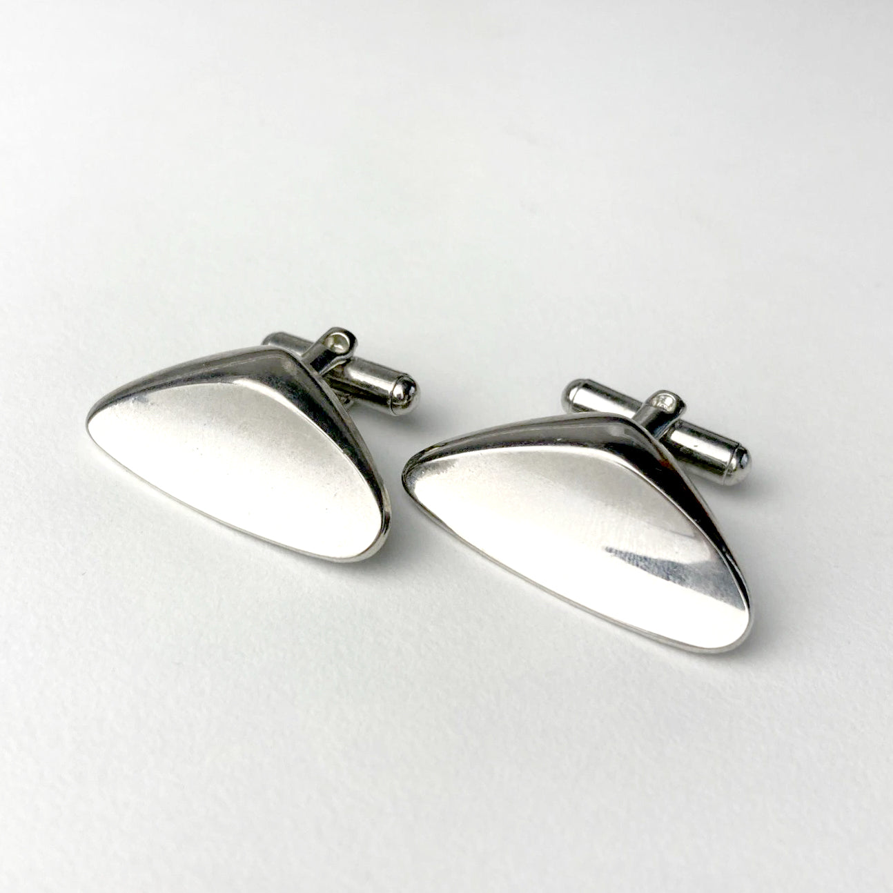 Vintage Antique Abstract Triangle Metal Cufflinks