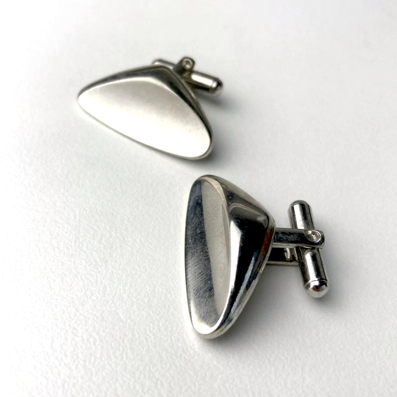 Vintage Antique Abstract Triangle Metal Cufflinks