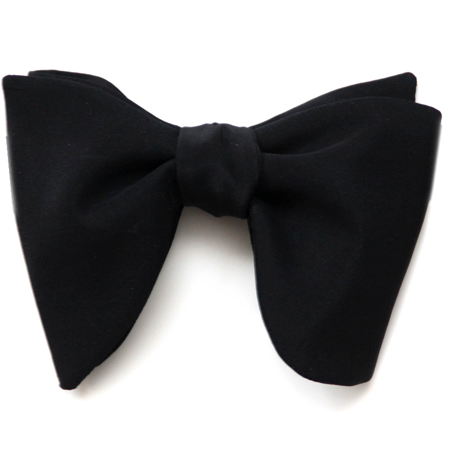 Big Butterfly Black Matted Silk Bow Tie Self-Tied