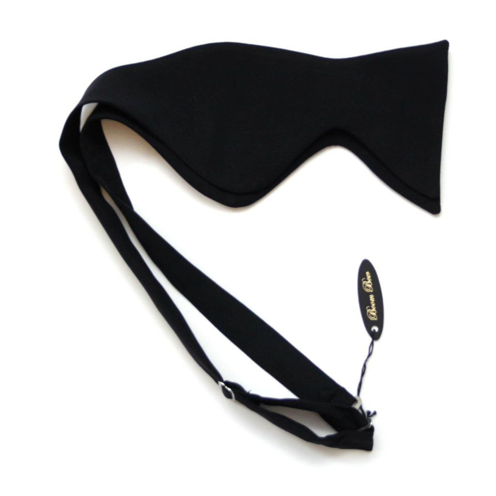 Big Butterfly Black Matted Silk Bow Tie Self-Tied