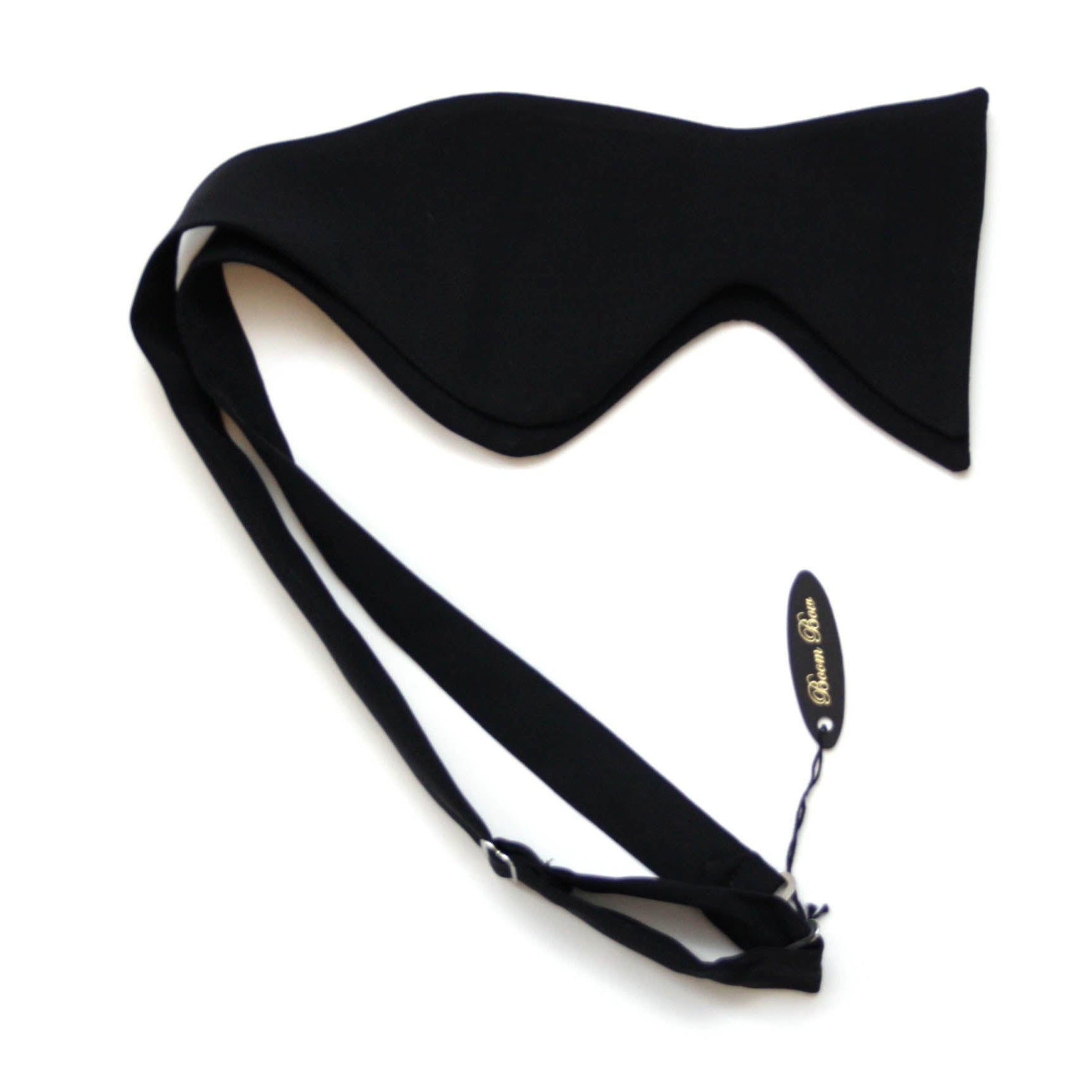 Big Butterfly Black Matted Silk Bow Tie Self-Tied