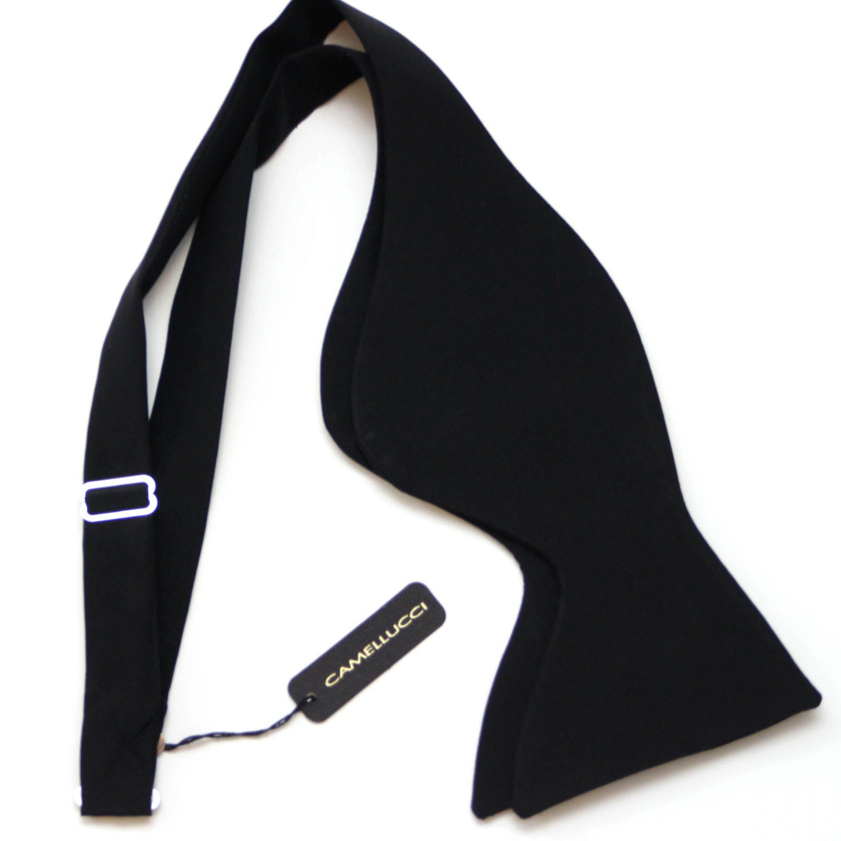 Big Butterfly Black Matted Silk Bow Tie Self-Tied