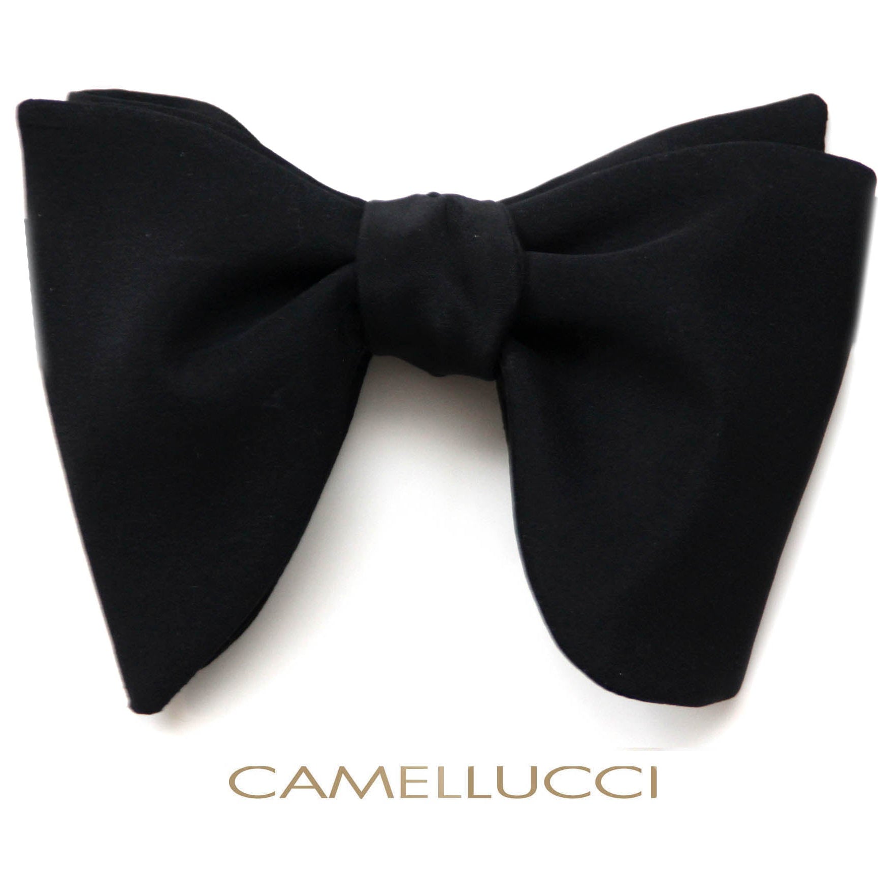 Big Butterfly Black Matted Silk Bow Tie Self-Tied
