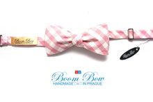 Load image into Gallery viewer, Pink Plaid Self-Tie Bow Tie

